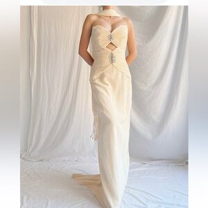 Elegant Cream Evening Gown